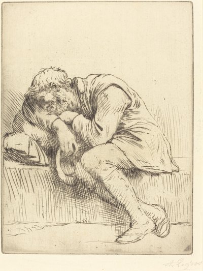 Spící žebrák Spící žebrák. od Alphonse Legros