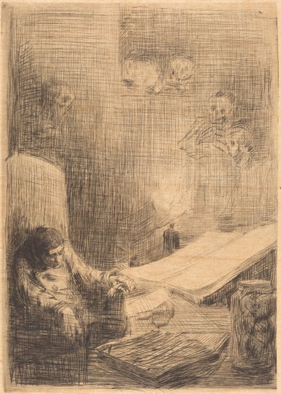 Sleeping Scholar Spící učenec. od Alphonse Legros