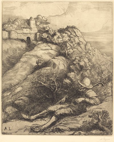 Spící ovčák (Le repos du berger) od Alphonse Legros