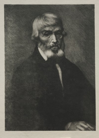 Malý portrét Thomase Carlylea od Alphonse Legros