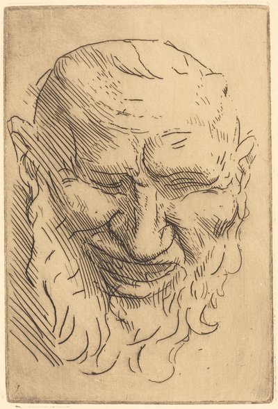 Small Satyr Mask Malá maska ​​satyra. od Alphonse Legros