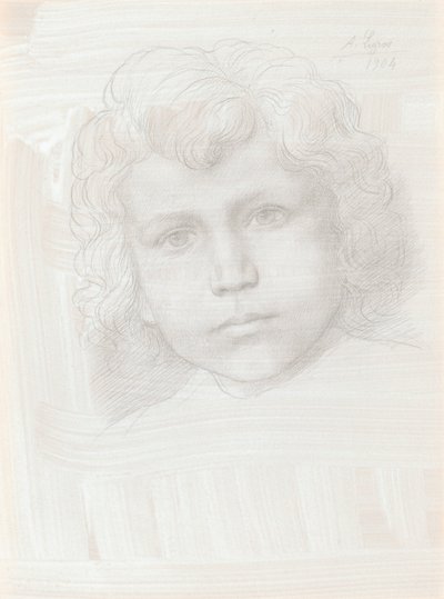 Studie Cupid Head of a Girl, 1904. od Alphonse Legros