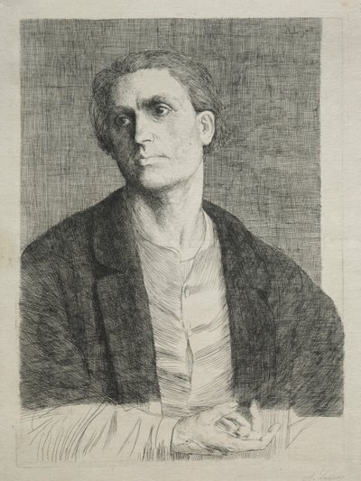 Studie Mans Head. od Alphonse Legros