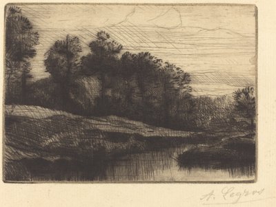Západ slunce (večer (západ slunce)) od Alphonse Legros