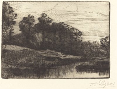 Západ slunce (večer (západ slunce)) od Alphonse Legros