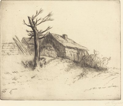 Došková chata Chaumiere. od Alphonse Legros