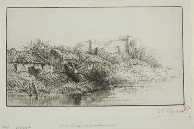 Opuštěná vesnice od Alphonse Legros