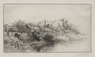 Opuštěná vesnice. od Alphonse Legros