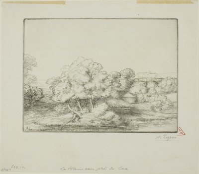 Hamlet u jezera od Alphonse Legros