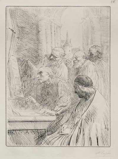 Mniši v kostele. od Alphonse Legros