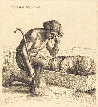 Marnotratný syn, 1. deska od Alphonse Legros