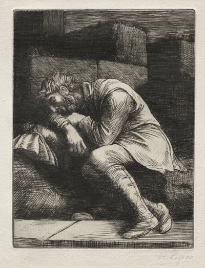 Spící žebrák. od Alphonse Legros