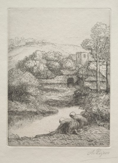 The Washing Place, zvané The Washerwomen Le Lavoir, Dite Les Laveuses. od Alphonse Legros
