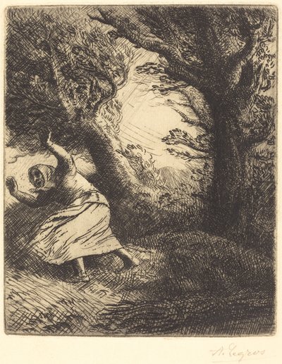 Hrom (hromový blesk) od Alphonse Legros