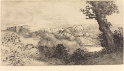 Top of the Hill Vrchol kopce. od Alphonse Legros