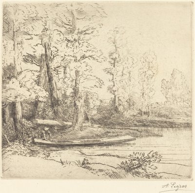 Stromy na okraji vody od Alphonse Legros