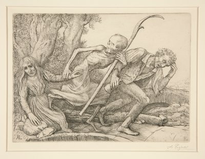 Triumf smrti: Smrt v čele L od Alphonse Legros