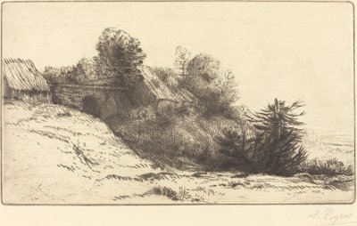 Pohled na farmu, 2. deska Farma blahoslavených. od Alphonse Legros