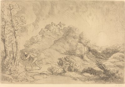 Pohled na farmu La ferme de Beauchamp. od Alphonse Legros