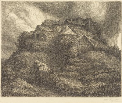 Vesnice Saint-Pierre během bouře od Alphonse Legros