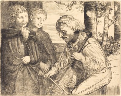 Viol Player od Alphonse Legros