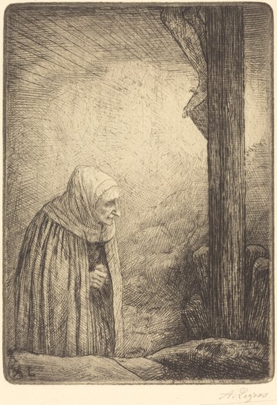 Žena u paty kříže Femme au calvaire. od Alphonse Legros