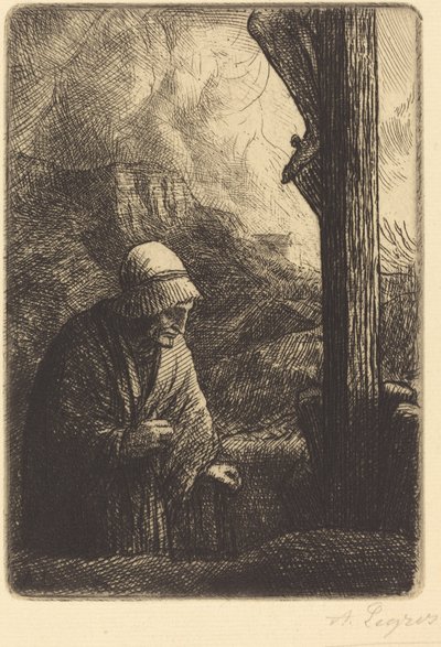 Žena u paty kříže Femme au calvaire. od Alphonse Legros