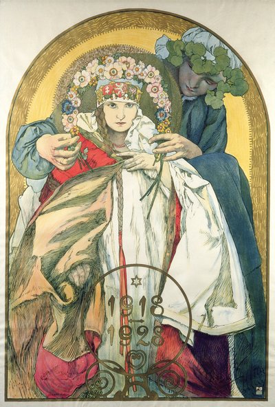 10. výročí vyhlášení nezávislosti Československé republiky od Alphonse Marie Mucha