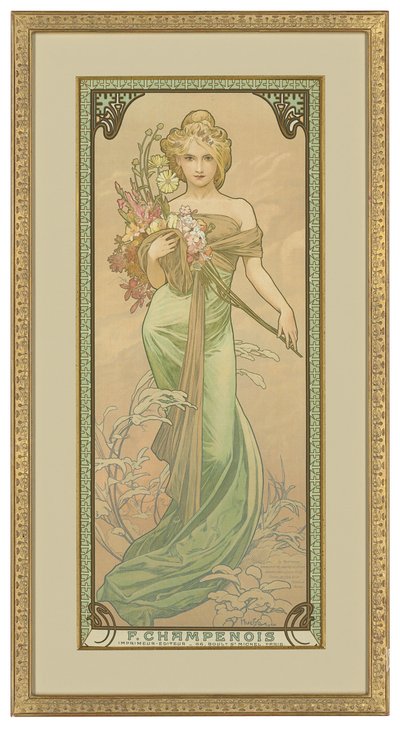 Čtyři roční období: Jaro, 1900 od Alphonse Mucha