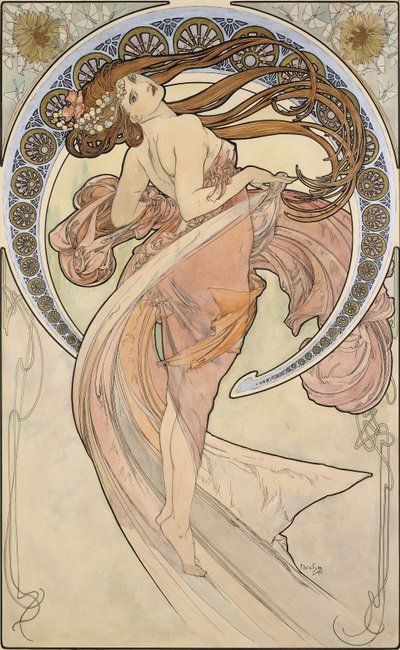 Tanec, 1898 od Alphonse Mucha