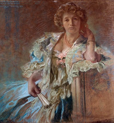 Portrét Berthe Lalande. Obraz Alphonse Muchy (1860-1939) od Alphonse Mucha
