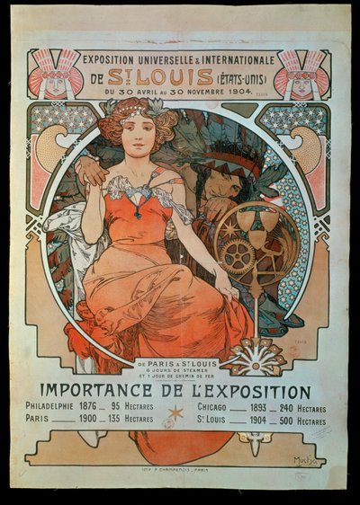 Plakát k univerzální a mezinárodní výstavě ... od Alphonse Marie Mucha