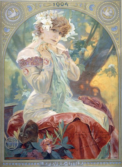Sarah Bernhardt v roli princezny Lointaine, 1904 od Alphonse Mucha