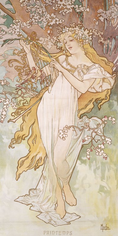Jaro; Jaro, kolem roku 1896 od Alphonse Mucha