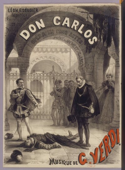 Plakát k opeře Don Carlos od Giuseppe Verdiho, 1867. od Alphonse Marie Neuville de