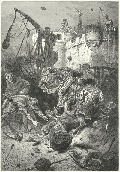 Smrt Simona de Montfort při obléhání Toulouse od Alphonse Marie de (after) Neuville