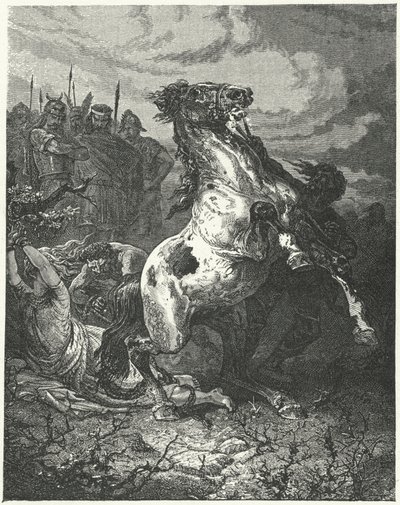 Poprava Brunhildy Rakouské, 613 (rytina) od Alphonse Marie de (after) Neuville