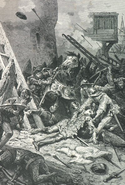 Johanka z Arku zraněná při obléhání Orleánsu od Alphonse Marie de Neuville