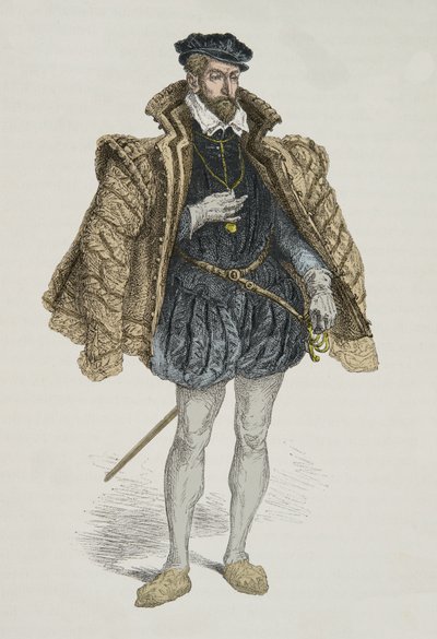 Portrét Gasparda de Coligny (rytina) od Alphonse Marie de Neuville