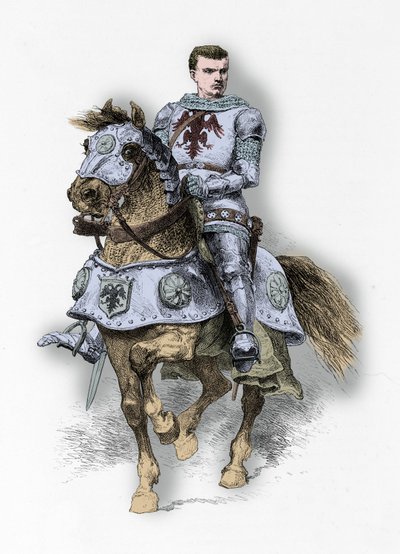 Portrét Bertranda Du Guesclina (rytina) od Alphonse Marie de Neuville