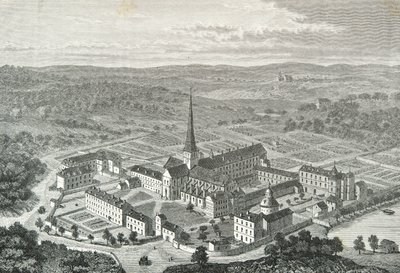 Pohled na opatství Port Royal (rytina) od Alphonse Marie de Neuville