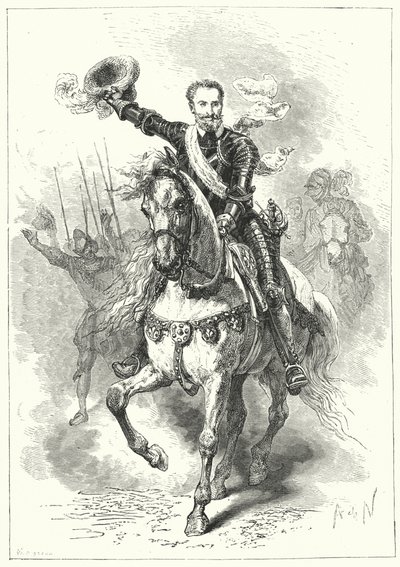Jindřich IV Francouzský v bitvě u Ivry, 1590 od Alphonse Marie de after Neuville