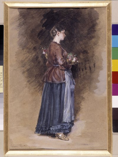 Statek s košíkem květin Obraz Alphonse Moutte (1840-1913), matný v cm 27x18 Povinná zmínka: Založení sbírky pozdravy z Provence, Marseille od Alphonse Moutte