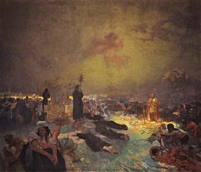 Po bitvě na Vítkově Cyklus Slovanská epopej od Alphonse Mucha