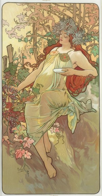 Podzim od Alphonse Mucha