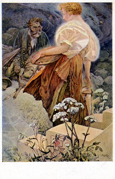 „Blahoslavení milosrdní, neboť oni dostanou milosrdenství“, 1906 od Alphonse Mucha