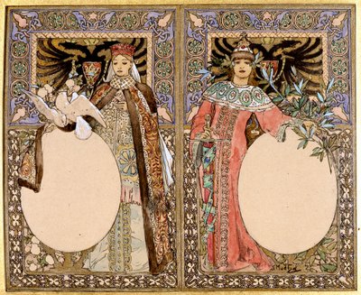 Knižní ilustrace, 90. léta 19. století. od Alphonse Mucha
