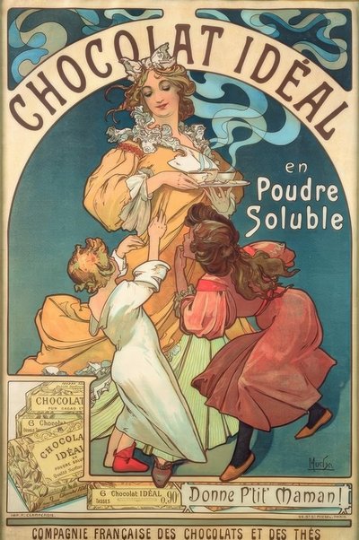 Ideální čokoládový rozpustný prášek od Alphonse Mucha