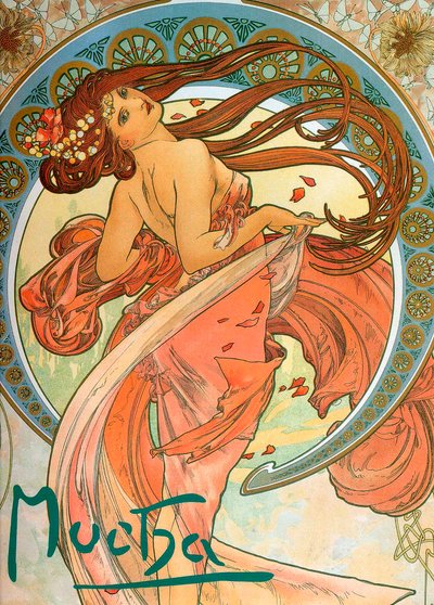 Tanec ze série The Arts, 1898 od Alphonse Mucha