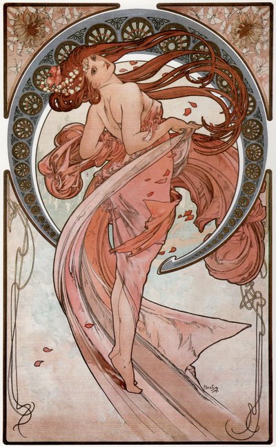 Tanec ze série The Arts, 1898 od Alphonse Mucha